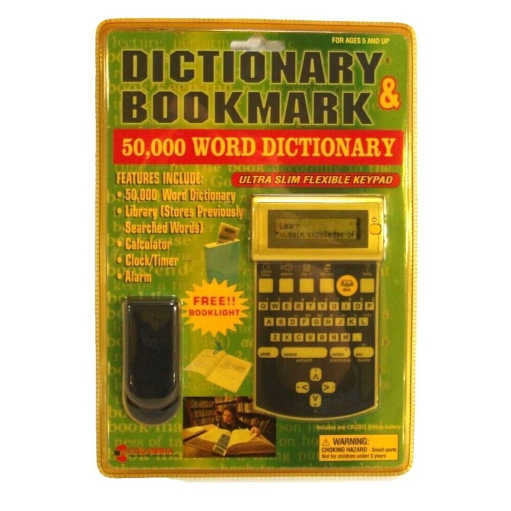 COLUMBIA 50,000 word slim flexible Dictionary Bookmark NEW, PACKAGE YELLOWED